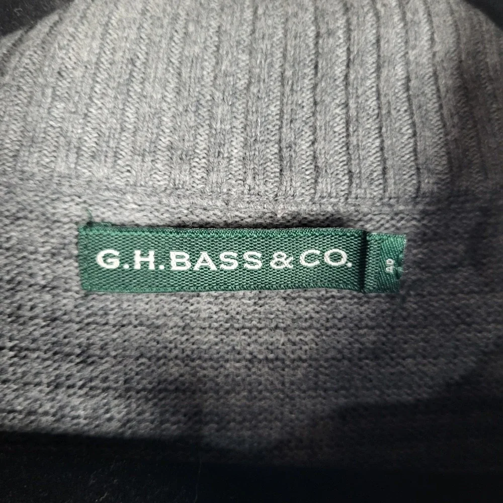GH Bass Fisherman's Sweater Men's 2XL Gray Waffle Knit 1/4 Button Pullover